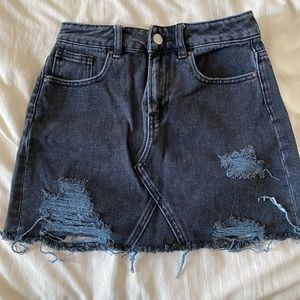 Black jean min skirt